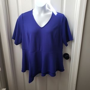 NWOT - Blue Peplum Top